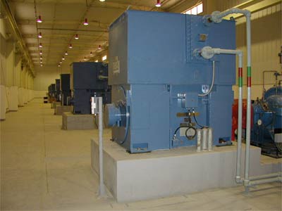 Terminal building of the water transmission line with technical structures.